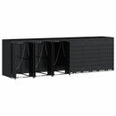 vidaXL Gurulós kuka tároló 6 kukához Fekete 408 x 77,5 x 121,5 cm