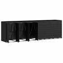 vidaXL Gurulós kuka tároló 6 kukához Fekete 408 x 77,5 x 121,5 cm