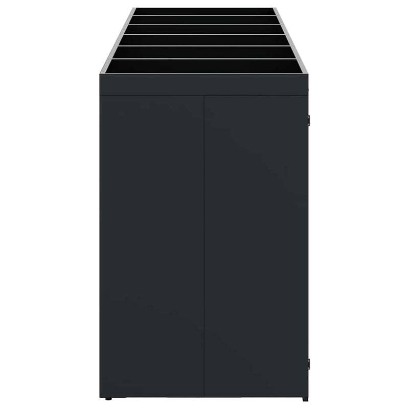 vidaXL Gurulós kuka tároló 6 kukához Fekete 408 x 77,5 x 121,5 cm