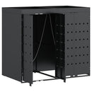 vidaXL Gurulós kuka tároló 2 kukához Antracit 136 x 77,5 x 121,5 cm