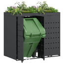 vidaXL Gurulós kuka tároló 2 kukához Antracit 136 x 77,5 x 121,5 cm