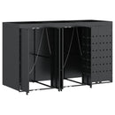 vidaXL Gurulós kuka tároló 3 kukához Antracit 204 x 77,5 x 121,5 cm