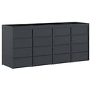 vidaXL Gurulós kuka tároló 4 kukához Antracit 272 x 77,5 x 121,5 cm