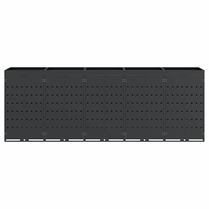 vidaXL Gurulós kuka tároló 5 kukához Antracit 340 x 77,5 x 121,5 cm