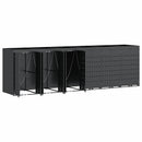 vidaXL Gurulós kuka tároló 6 kukához Antracit 408 x 77,5 x 121,5 cm