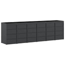 vidaXL Gurulós kuka tároló 6 kukához Antracit 408 x 77,5 x 121,5 cm