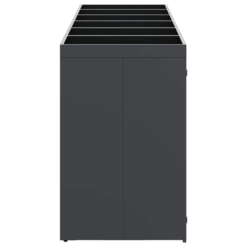 vidaXL Gurulós kuka tároló 6 kukához Antracit 408 x 77,5 x 121,5 cm