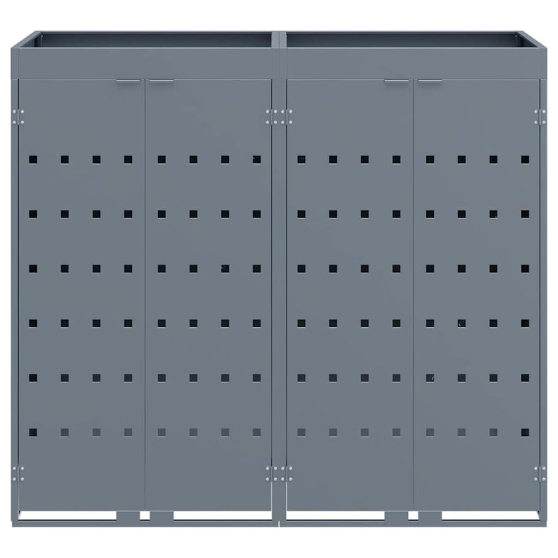 vidaXL Gurulós kuka tároló 2 kukához Világosszürke