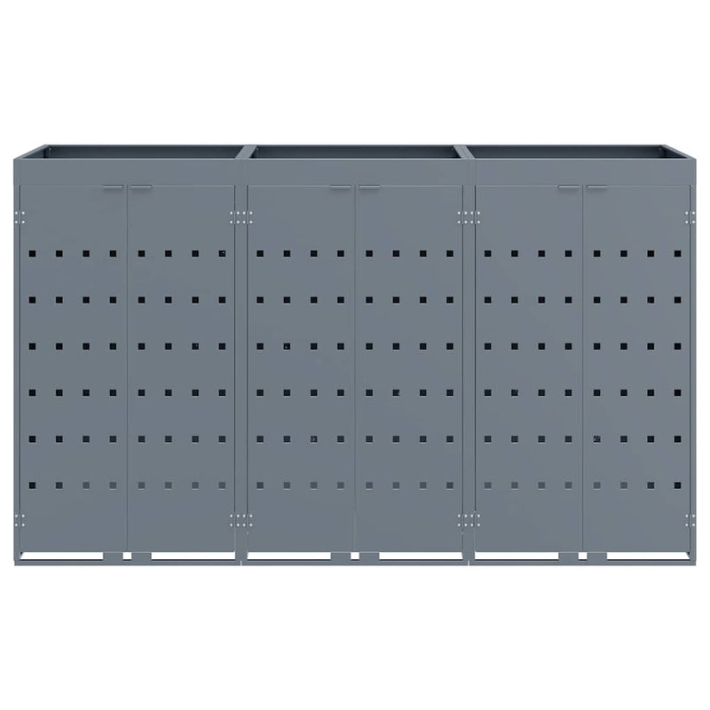 vidaXL Gurulós kuka tároló 3 kukához Világosszürke