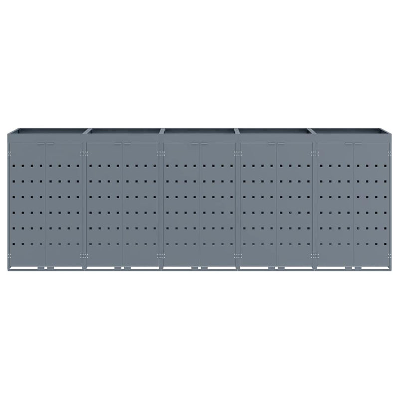 vidaXL Gurulós kuka tároló 5 kukához Világosszürke