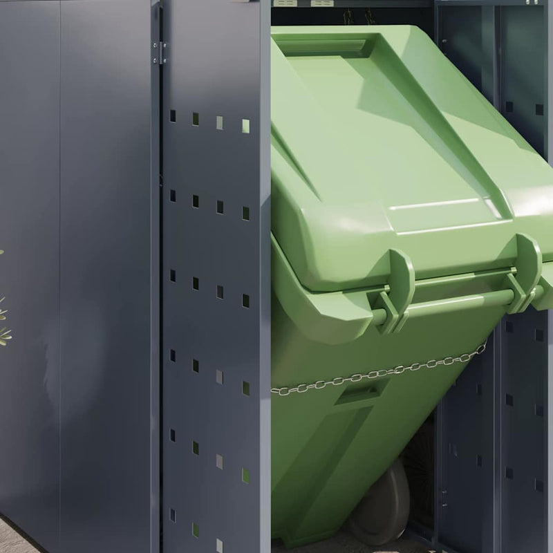 vidaXL Gurulós kuka tároló 6 kukához Világosszürke