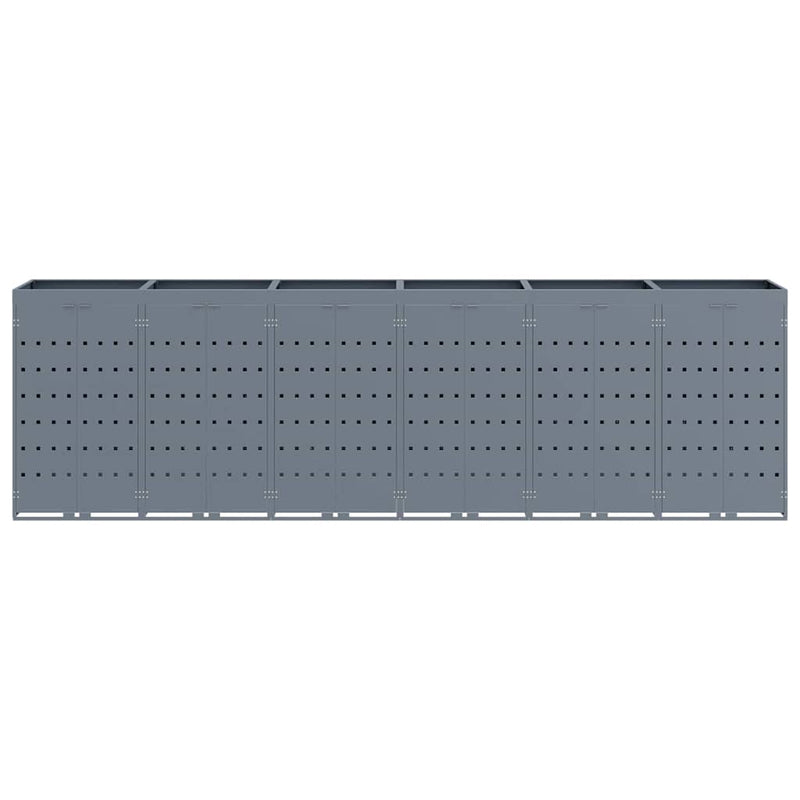 vidaXL Gurulós kuka tároló 6 kukához Világosszürke