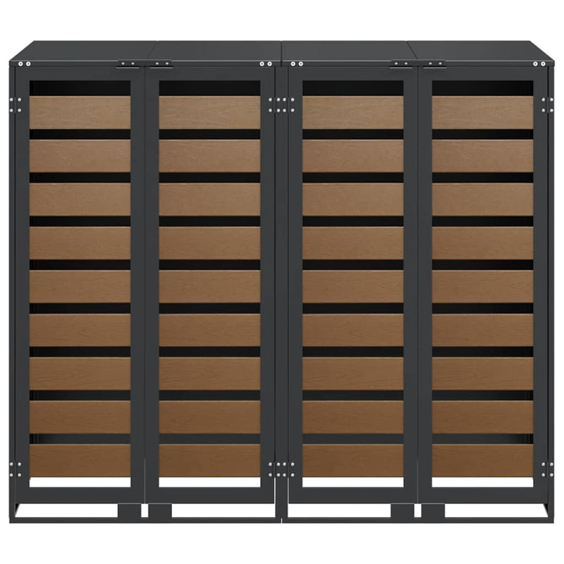 vidaXL Gurulós kuka tároló 3 kukához Antracit 340 x 77.5 x 115.5 cm