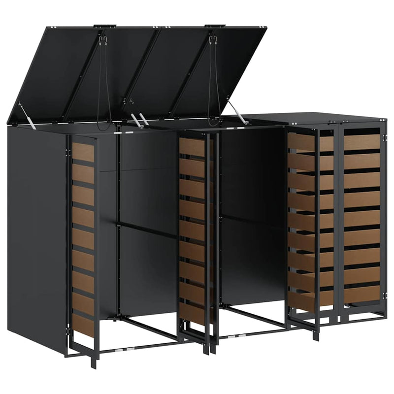 vidaXL Gurulós kuka tároló 3 kukához Antracit 340 x 77.5 x 115.5 cm