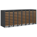 vidaXL Gurulós kuka tároló 3 kukához Antracit 340 x 77.5 x 115.5 cm