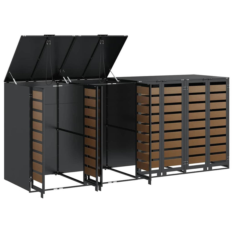 vidaXL Gurulós kuka tároló 3 kukához Antracit 340 x 77.5 x 115.5 cm