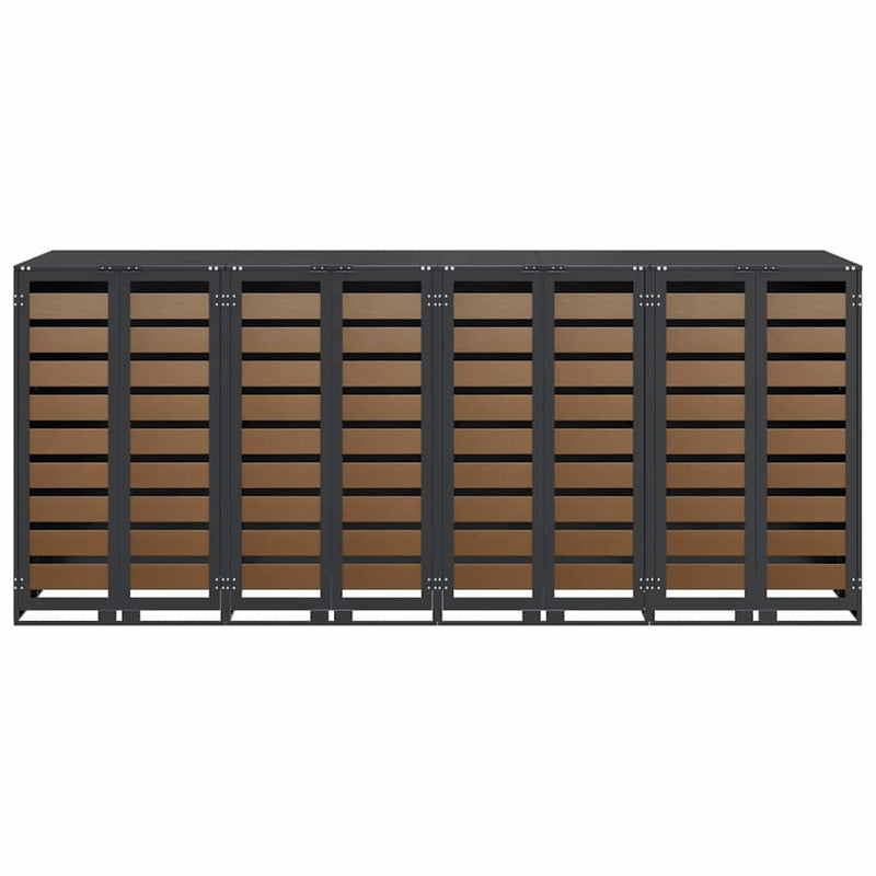 vidaXL Gurulós kuka tároló 3 kukához Antracit 340 x 77.5 x 115.5 cm