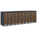 vidaXL Gurulós kuka tároló 3 kukához Antracit 340 x 77.5 x 115.5 cm