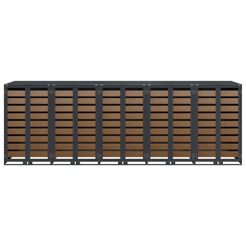 vidaXL Gurulós kuka tároló 3 kukához Antracit 340 x 77.5 x 115.5 cm