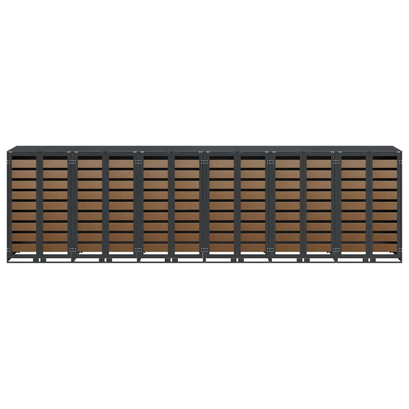 vidaXL Gurulós kuka tároló 3 kukához Antracit 340 x 77.5 x 115.5 cm