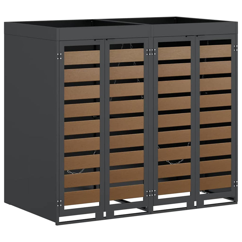 vidaXL Gurulós kuka tároló 3 kukához Antracit 340 x 77.5 x 115.5 cm