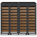 vidaXL Gurulós kuka tároló 3 kukához Antracit 340 x 77.5 x 115.5 cm