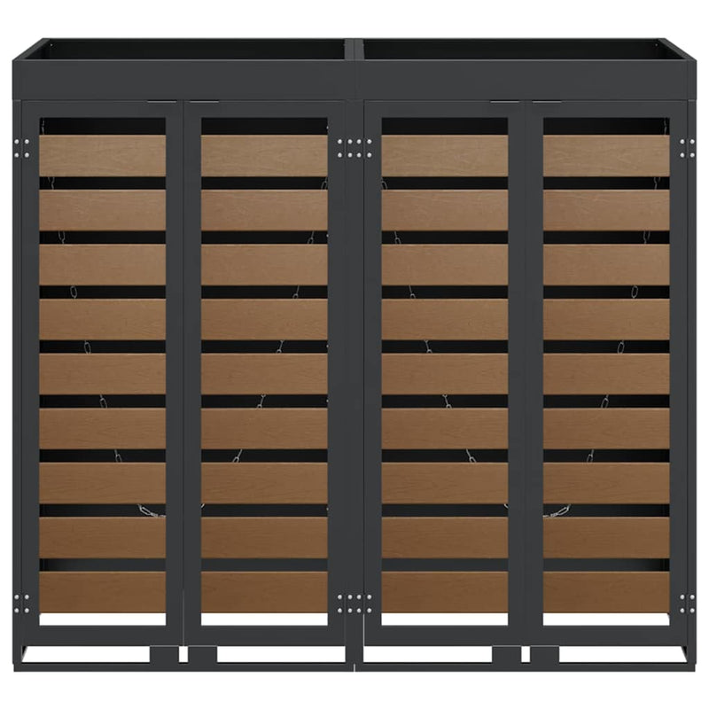 vidaXL Gurulós kuka tároló 3 kukához Antracit 340 x 77.5 x 115.5 cm