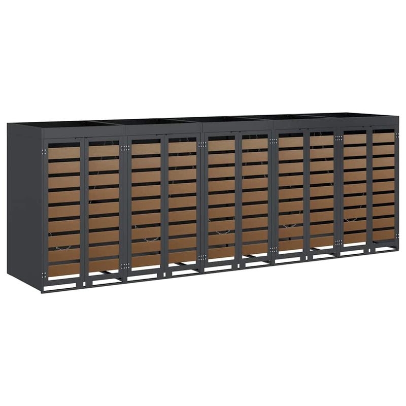 vidaXL Gurulós kuka tároló 3 kukához Antracit 340 x 77.5 x 115.5 cm