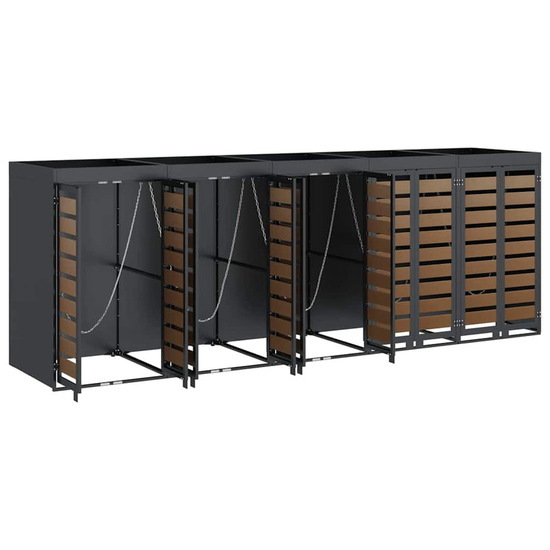 vidaXL Gurulós kuka tároló 3 kukához Antracit 340 x 77.5 x 115.5 cm