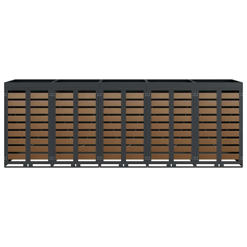 vidaXL Gurulós kuka tároló 3 kukához Antracit 340 x 77.5 x 115.5 cm