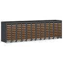 vidaXL Gurulós kuka tároló 3 kukához Antracit 340 x 77.5 x 115.5 cm