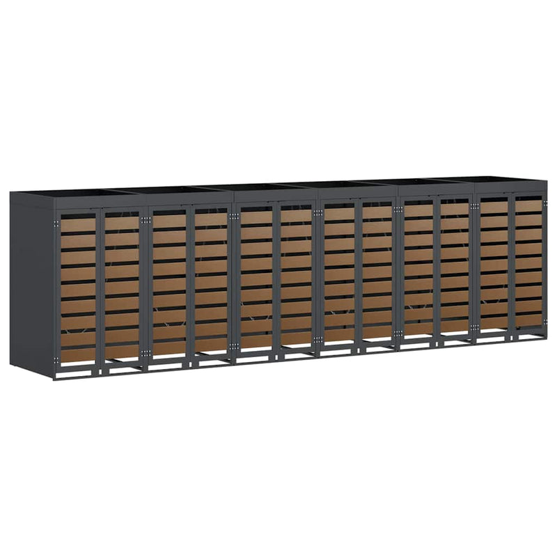 vidaXL Gurulós kuka tároló 3 kukához Antracit 340 x 77.5 x 115.5 cm