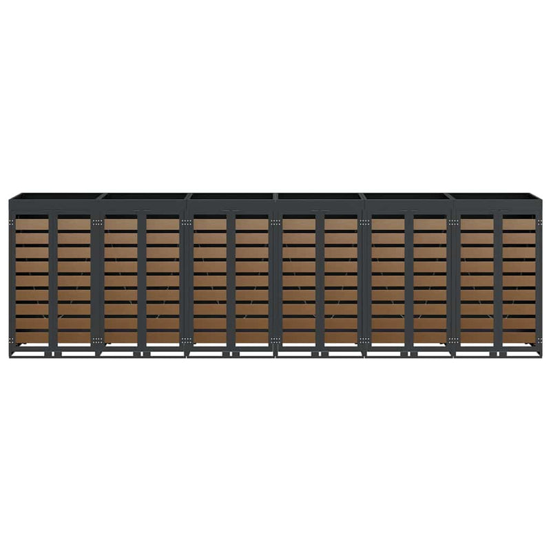 vidaXL Gurulós kuka tároló 3 kukához Antracit 340 x 77.5 x 115.5 cm