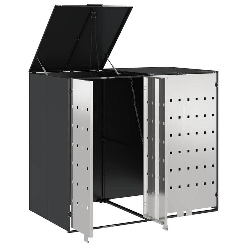 vidaXL Gurulós kuka tároló 3 kukához Antracit 340 x 77.5 x 115.5 cm