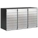 vidaXL Gurulós kuka tároló 3 kukához Antracit 340 x 77.5 x 115.5 cm