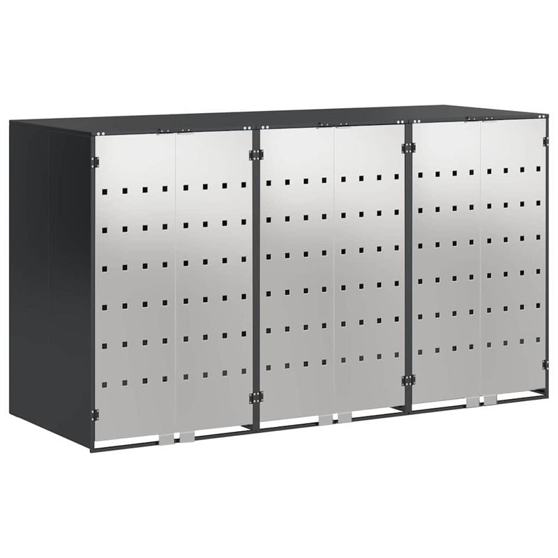 vidaXL Gurulós kuka tároló 3 kukához Antracit 340 x 77.5 x 115.5 cm