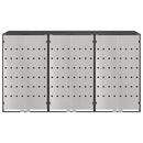 vidaXL Gurulós kuka tároló 3 kukához Antracit 340 x 77.5 x 115.5 cm