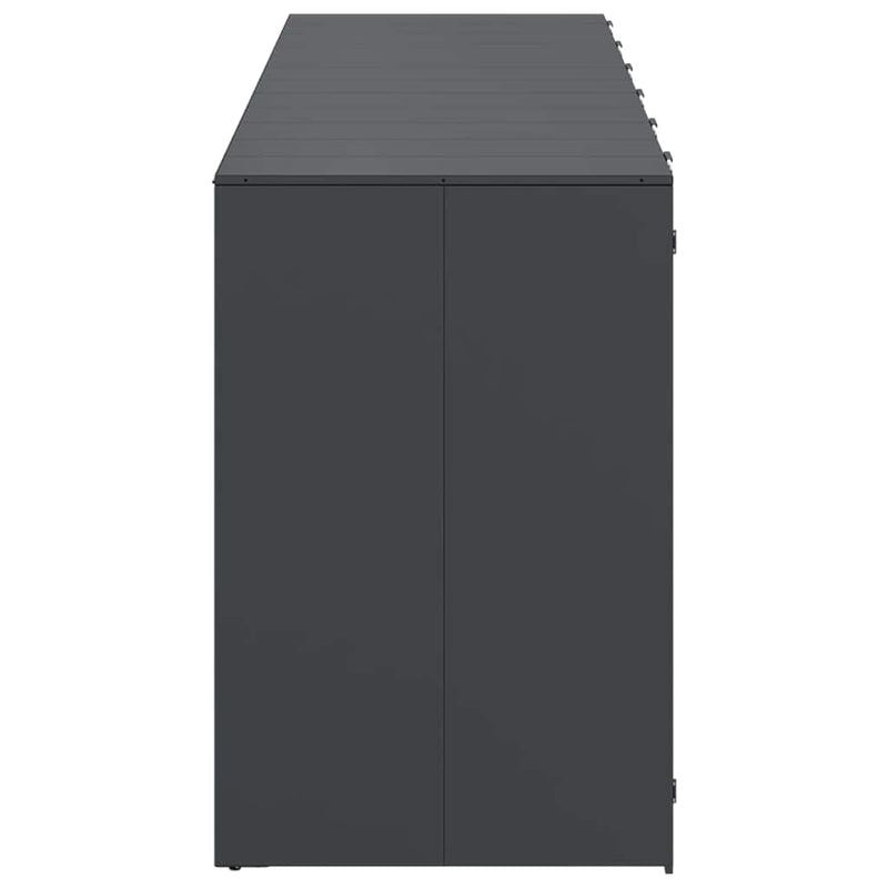 vidaXL Gurulós kuka tároló 3 kukához Antracit 340 x 77.5 x 115.5 cm