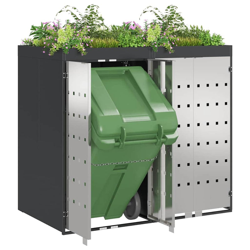 vidaXL Gurulós kuka tároló 3 kukához Antracit 340 x 77.5 x 115.5 cm