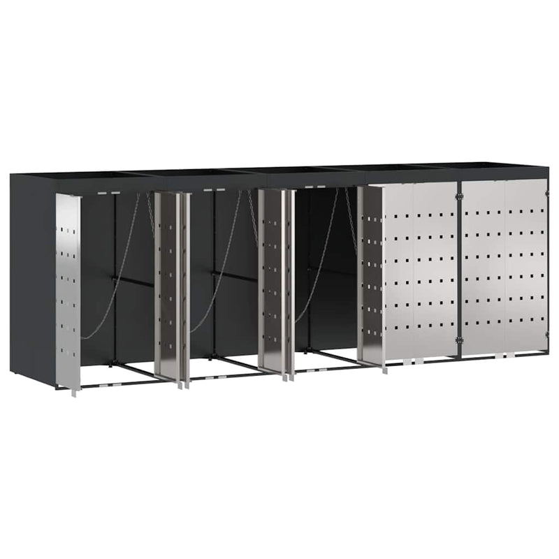 vidaXL Gurulós kuka tároló 3 kukához Antracit 340 x 77.5 x 115.5 cm