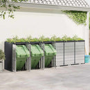 vidaXL Gurulós kuka tároló 3 kukához Antracit 340 x 77.5 x 115.5 cm