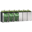 vidaXL Gurulós kuka tároló 3 kukához Antracit 340 x 77.5 x 115.5 cm