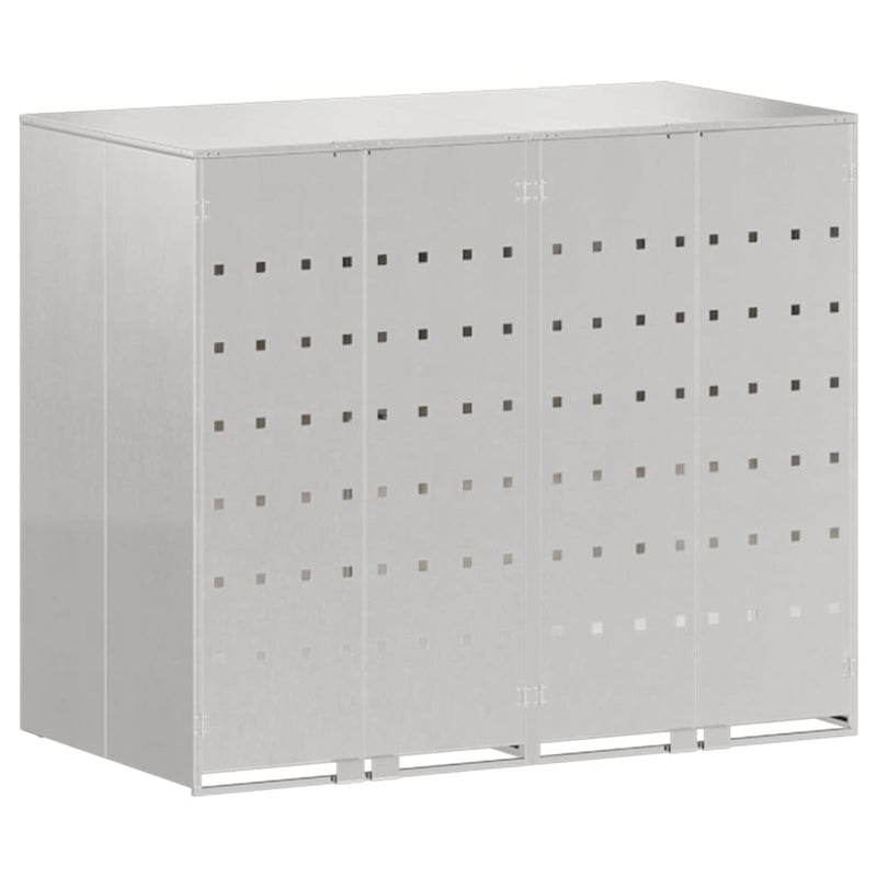 vidaXL Gurulós kuka tároló 3 kukához Ezüst 340 x 77.5 x 115.5 cm