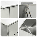 vidaXL Gurulós kuka tároló 3 kukához Ezüst 340 x 77.5 x 115.5 cm