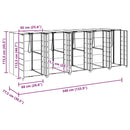 vidaXL Gurulós kuka tároló 3 kukához Ezüst 340 x 77.5 x 115.5 cm