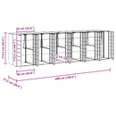 vidaXL Gurulós kuka tároló 3 kukához Ezüst 340 x 77.5 x 115.5 cm