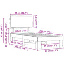 vidaXL Ágykeret Kárpitozott Fejtámlával fejtámlával Fekete 80 x 200 cm