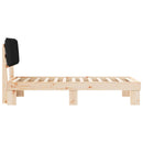 vidaXL Ágykeret Kárpitozott Fejtámlával fejtámlával Fekete 90 x 190 cm