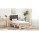vidaXL Ágykeret Kárpitozott Fejtámlával Tópszínű 75 x 190 cm