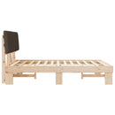 vidaXL Ágykeret Kárpitozott Fejtámlával Tópszínű 150 x 200 cm